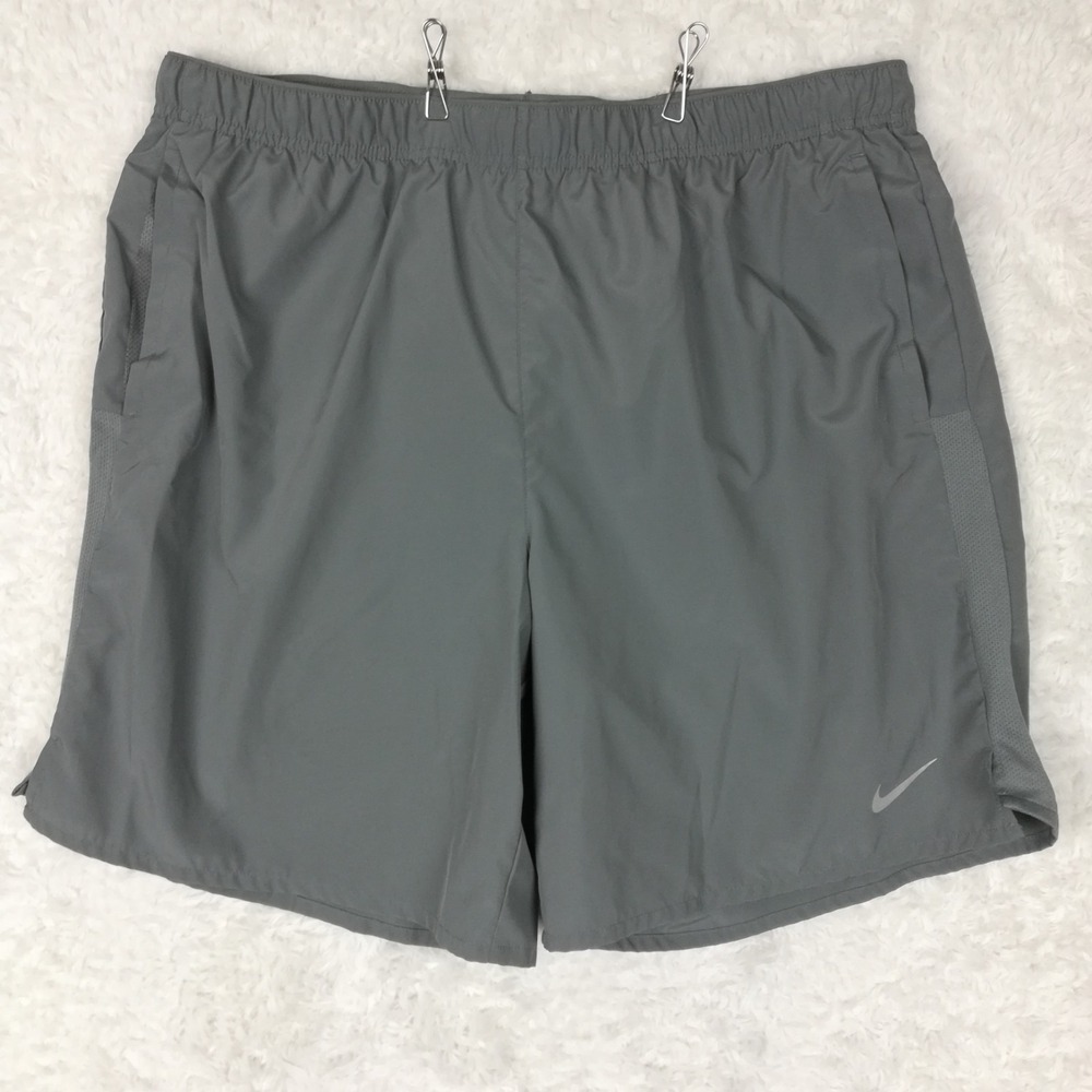 Nike Mens Shorts Challenger Running Gray Dri-Fit Pull On Athletic XXL